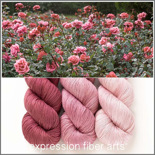 Brick Rose Hues 'YAK SILK' FINGERING KIT