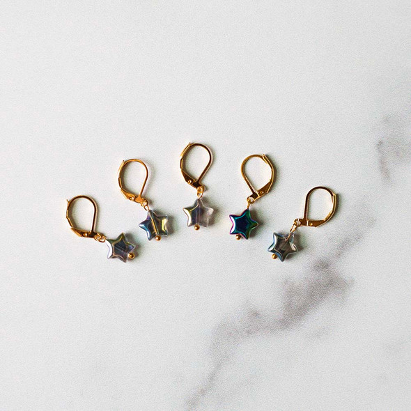 Prismatic Star Stitch Markers – Set of 5