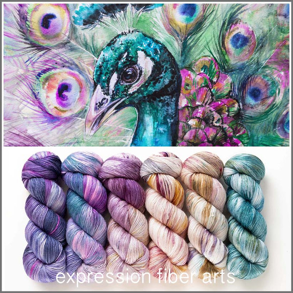 Proud Peacock Hues 'PEARLESCENT' FINGERING KIT