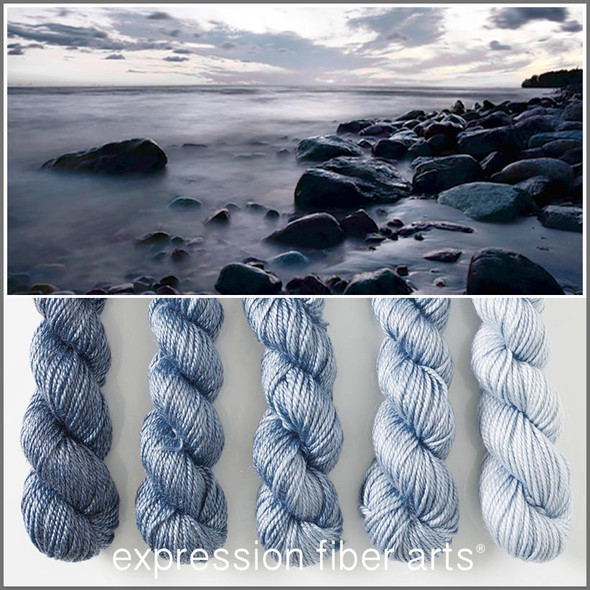 Rocky Shore Hues 'LUSTER' WORSTED MINI KIT